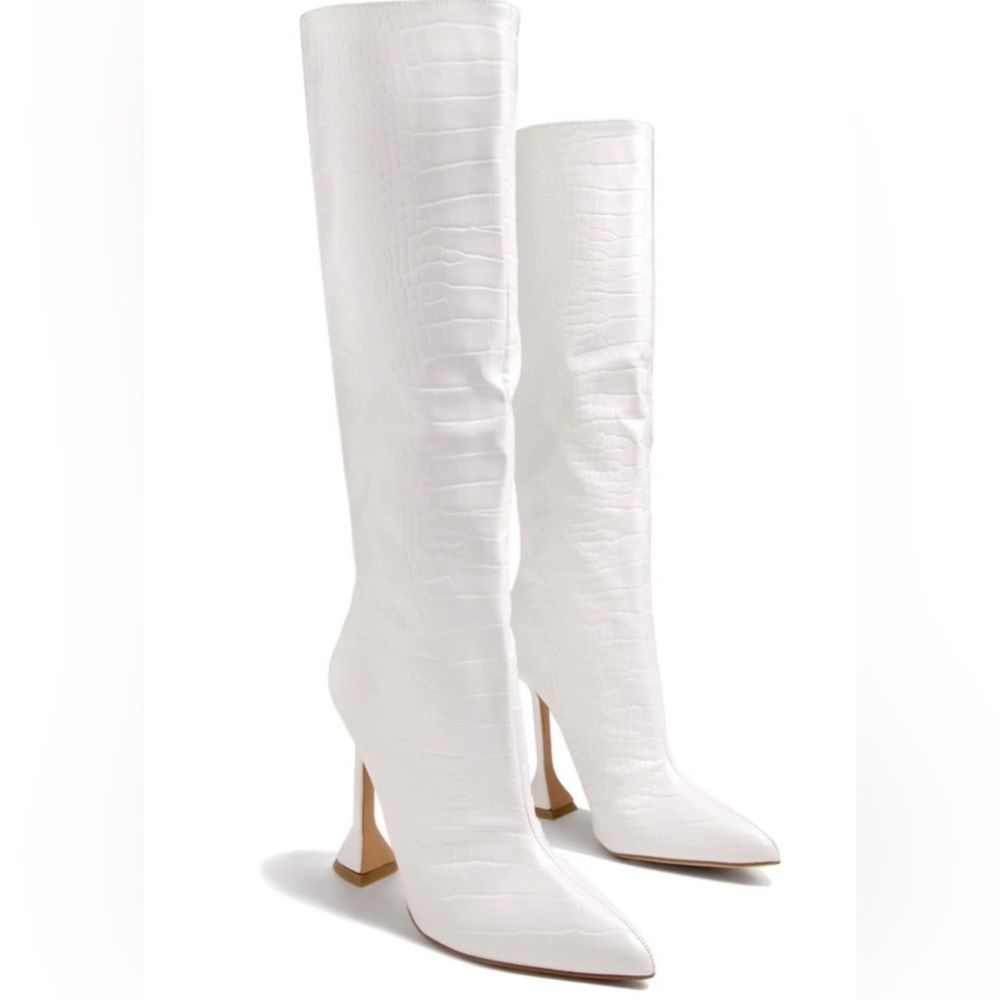 BRAND NEW w/Box Knee-High On Trend Boot. Faux Croc Print.